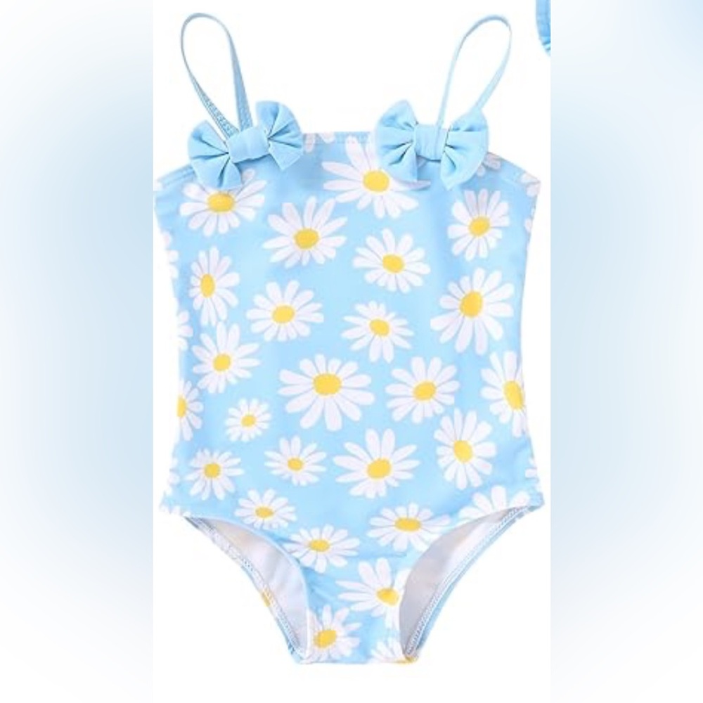 Blue Floral Kids Swimsuit